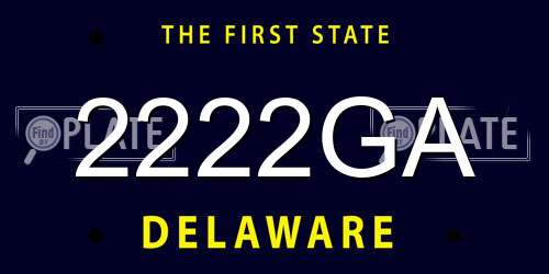 2222GA Delaware License Plate