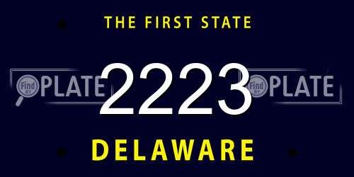 2223 Delaware License Plate