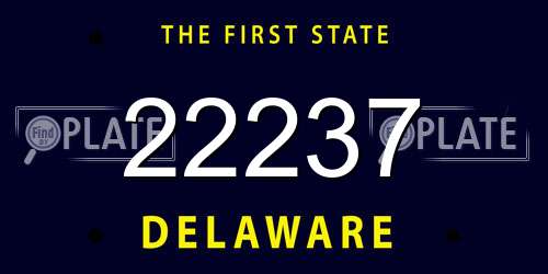 22237 Delaware License Plate