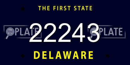 22243 Delaware License Plate