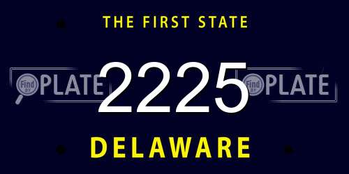 2225 Delaware License Plate