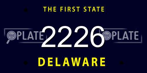 2226 Delaware License Plate
