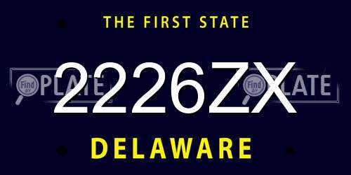 2226ZX Delaware License Plate