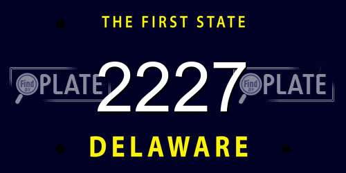 2227 Delaware License Plate