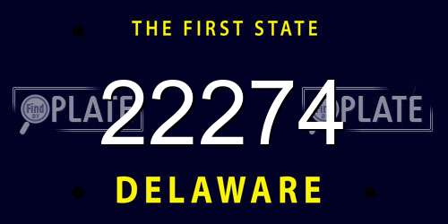 22274 Delaware License Plate
