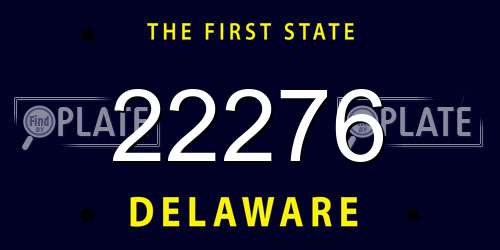 22276 Delaware License Plate
