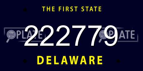222779 Delaware License Plate