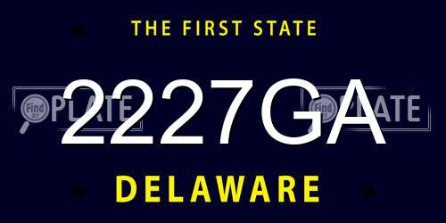 2227GA Delaware License Plate
