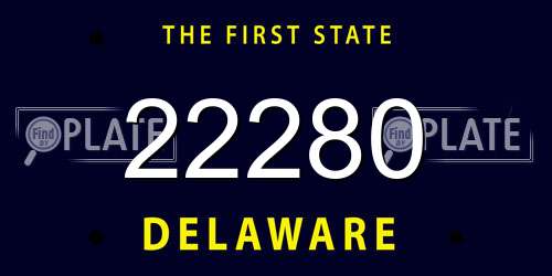 22280 Delaware License Plate