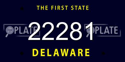 22281 Delaware License Plate