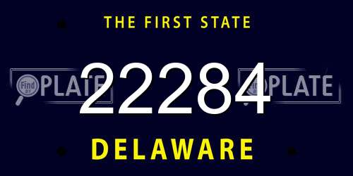 22284 Delaware License Plate