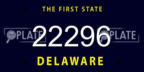 22296 Delaware License Plate