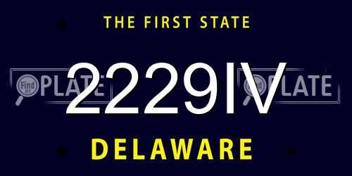 2229IV Delaware License Plate