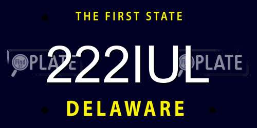 222IUL Delaware License Plate