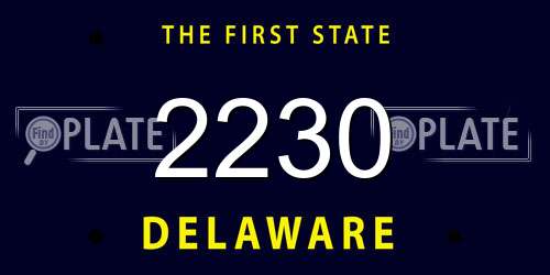 2230 Delaware License Plate