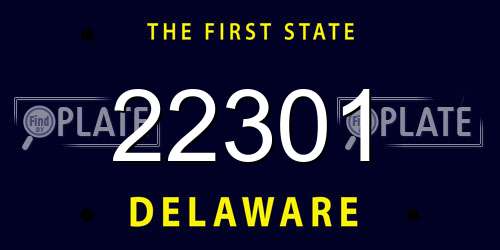 22301 Delaware License Plate