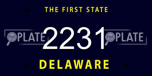 2231 Delaware License Plate