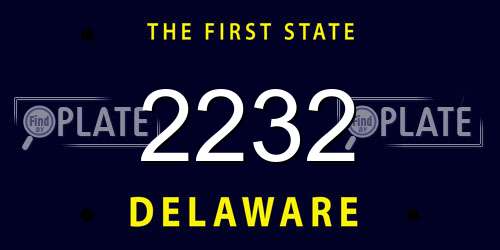 2232 Delaware License Plate