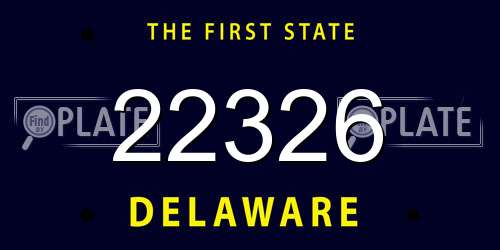 22326 Delaware License Plate