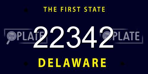 22342 Delaware License Plate