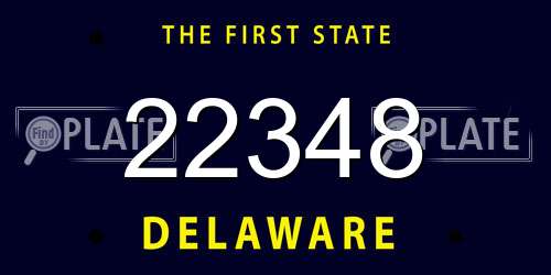 22348 Delaware License Plate