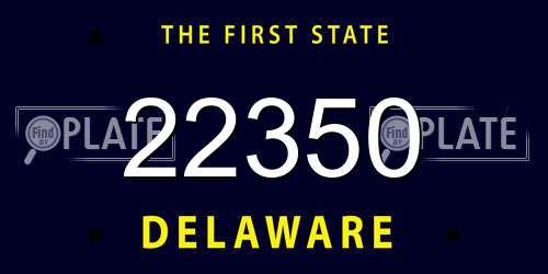 22350 Delaware License Plate
