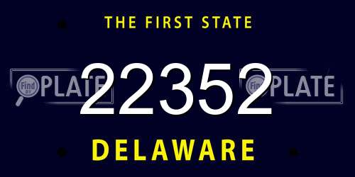 22352 Delaware License Plate