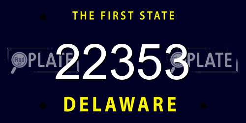 22353 Delaware License Plate