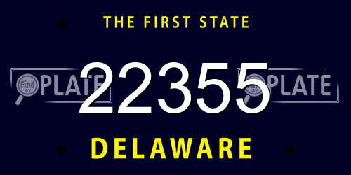 22355 Delaware License Plate