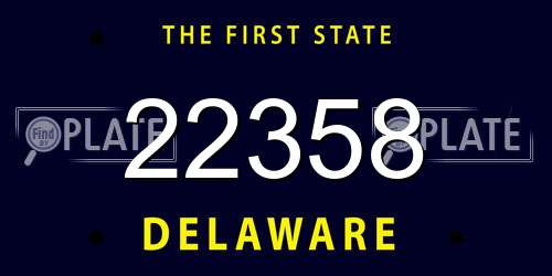 22358 Delaware License Plate