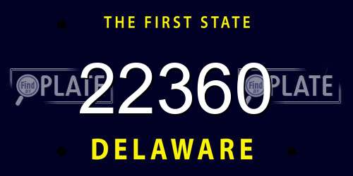 22360 Delaware License Plate