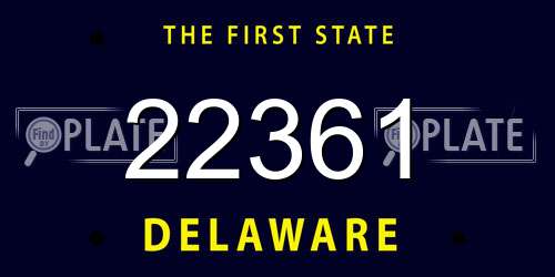 22361 Delaware License Plate