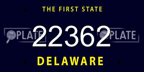 22362 Delaware License Plate