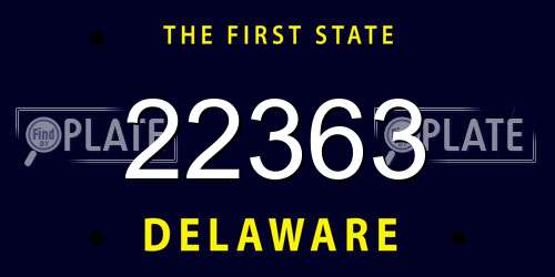 22363 Delaware License Plate