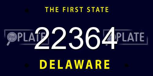 22364 Delaware License Plate