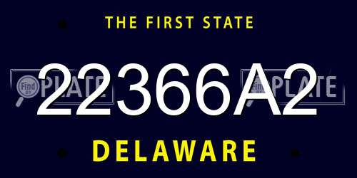 22366A2 Delaware License Plate