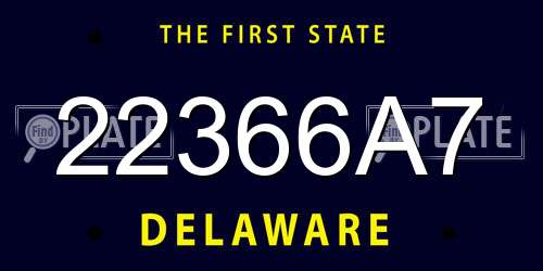 22366A7 Delaware License Plate