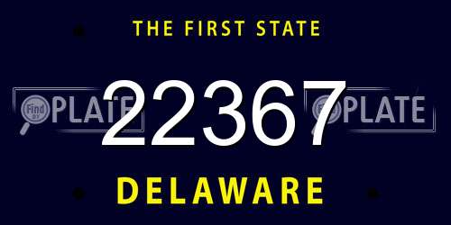 22367 Delaware License Plate