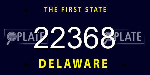 22368 Delaware License Plate
