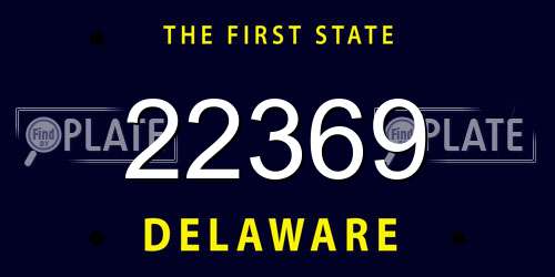 22369 Delaware License Plate