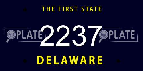 2237 Delaware License Plate