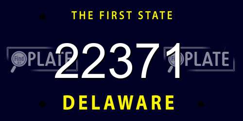 22371 Delaware License Plate