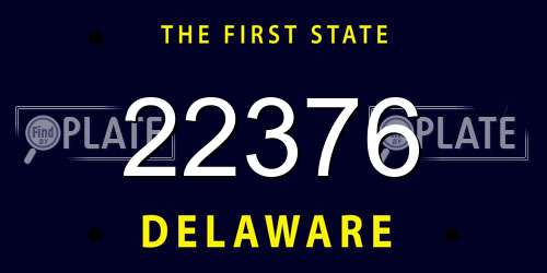 22376 Delaware License Plate
