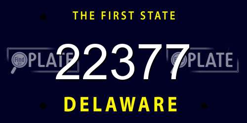 22377 Delaware License Plate