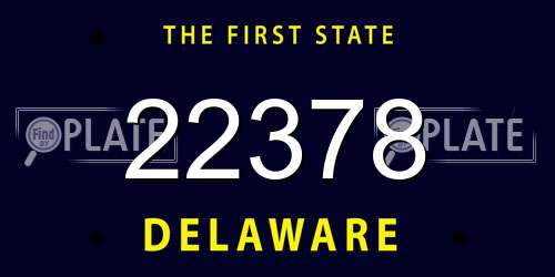 22378 Delaware License Plate
