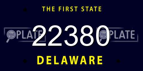 22380 Delaware License Plate