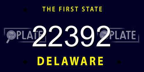 22392 Delaware License Plate