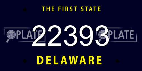 22393 Delaware License Plate