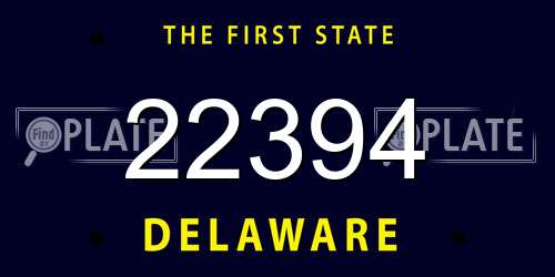 22394 Delaware License Plate