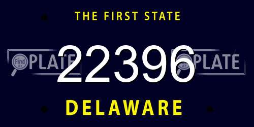 22396 Delaware License Plate